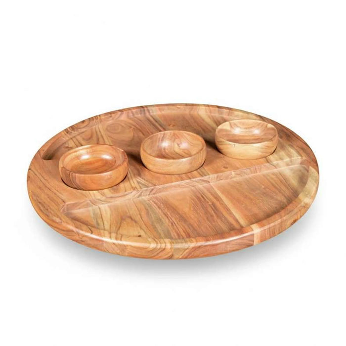 Fortessa Acacia Lazy Susan With Bowls Dia45.7X9.5Cm -Natural