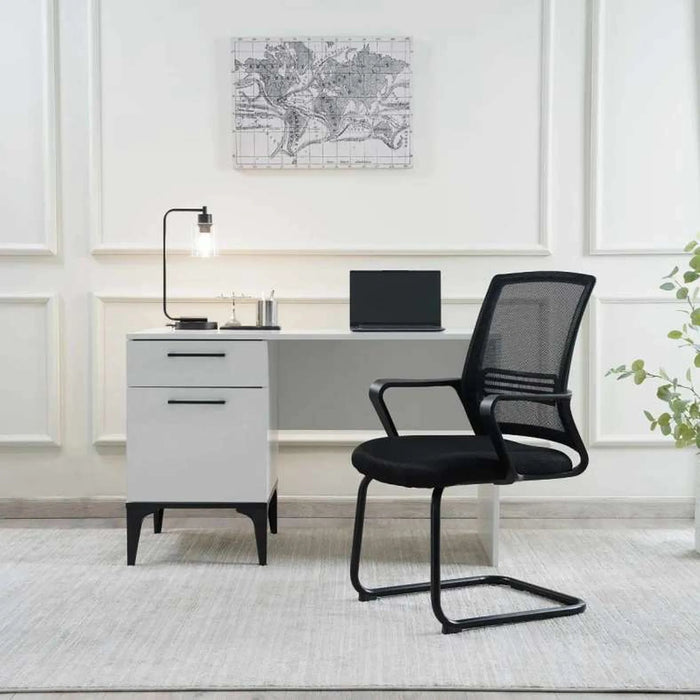 Fortis Office Visitor Chair Mesh And Fabric - Black | Black