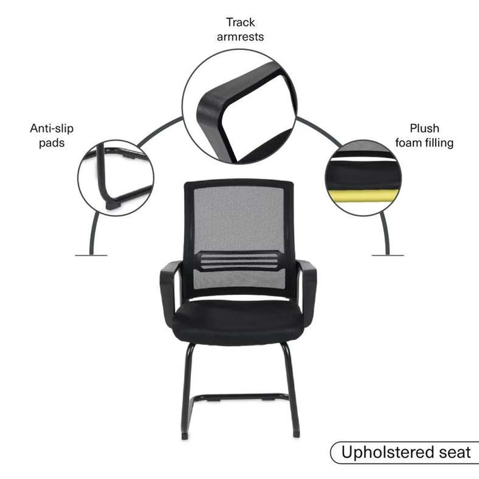 Fortis Office Visitor Chair Mesh And Fabric - Black | Black