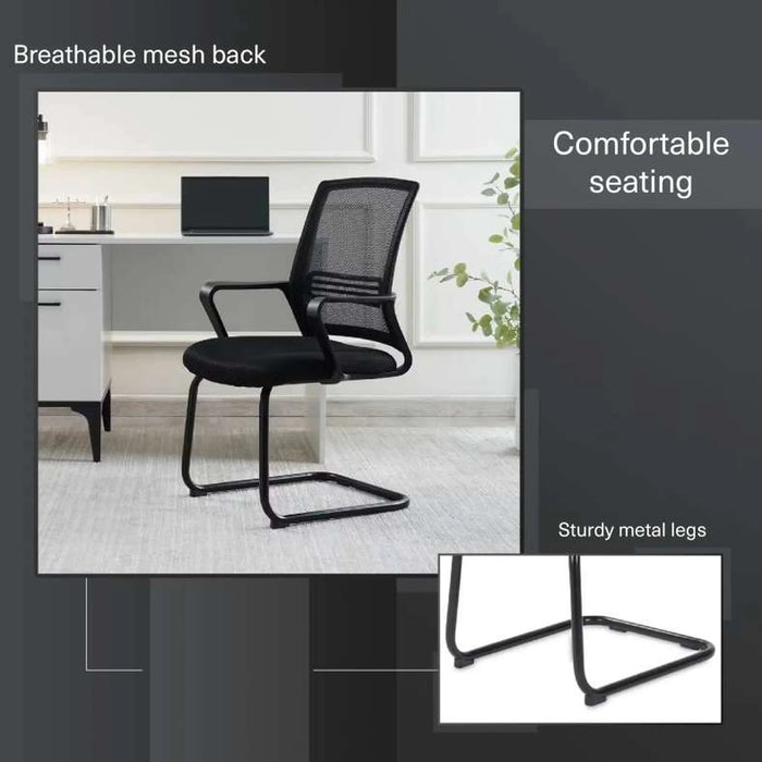 Fortis Office Visitor Chair Mesh And Fabric - Black | Black
