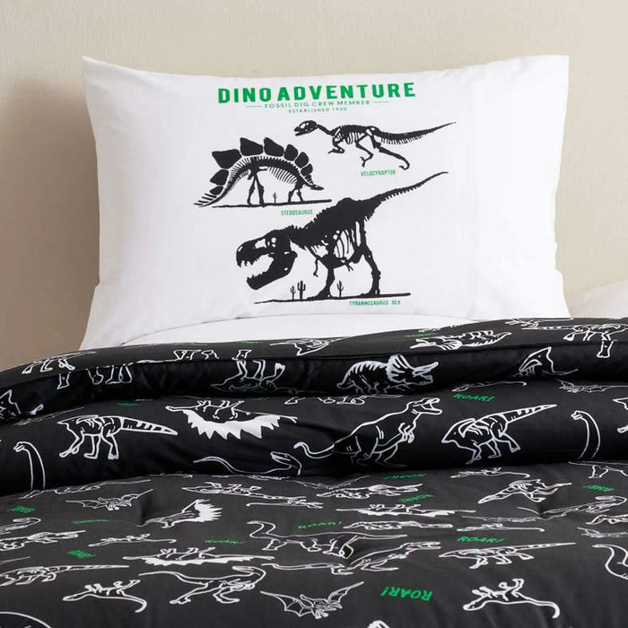 Fossil Dino 2-Piece Comforter Set 160X220Cm-Black