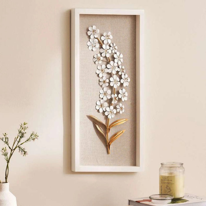 Francesca Floral Framed Wall Decor 30X4.4X60Cm-White