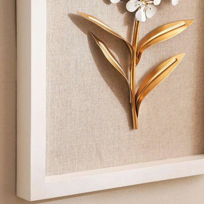 Francesca Floral Framed Wall Decor 30X4.4X60Cm-White
