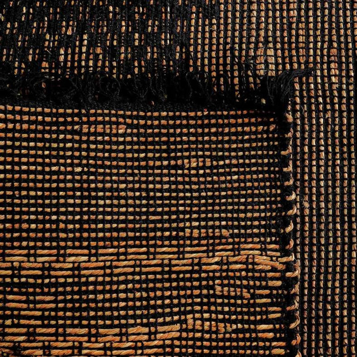 Frenzo Hand Woven Jute With Cotton Dhurrie 60X90Cm - Black Pan Home