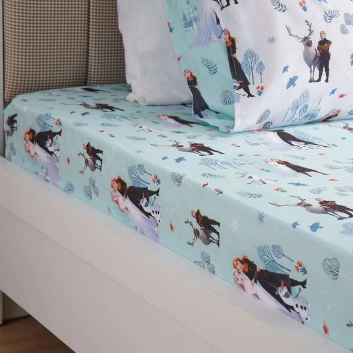 Frozen Wonder Microfiber Fitted Sheet 90X200+25Cm - Blue