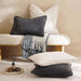 Fs.Habitat Textured Velvet Cushion Cover With Piping 40X65Cm-Grey Pan Home