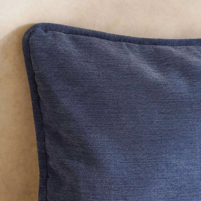 Fs.Habitat Textured Velvet Cushion Cover With Piping 40X65Cm-Navy Pan Home