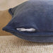 Fs.Habitat Textured Velvet Cushion Cover With Piping 60X60Cm-Navy Pan Home