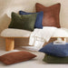 Fs.Habitat Textured Velvet Cushion Cover With Piping 60X60Cm-Navy Pan Home