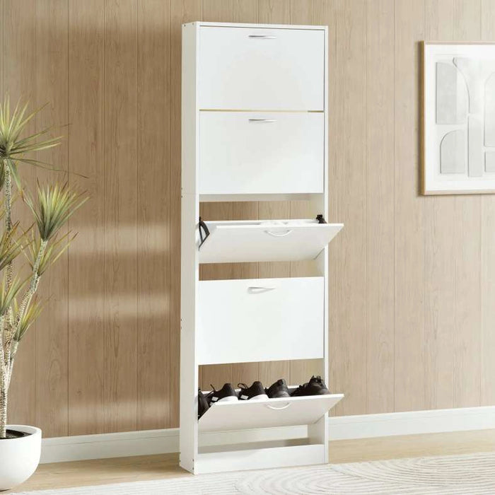 Furinno Shoe Rack 15 Pairs With 5 Drawer - White