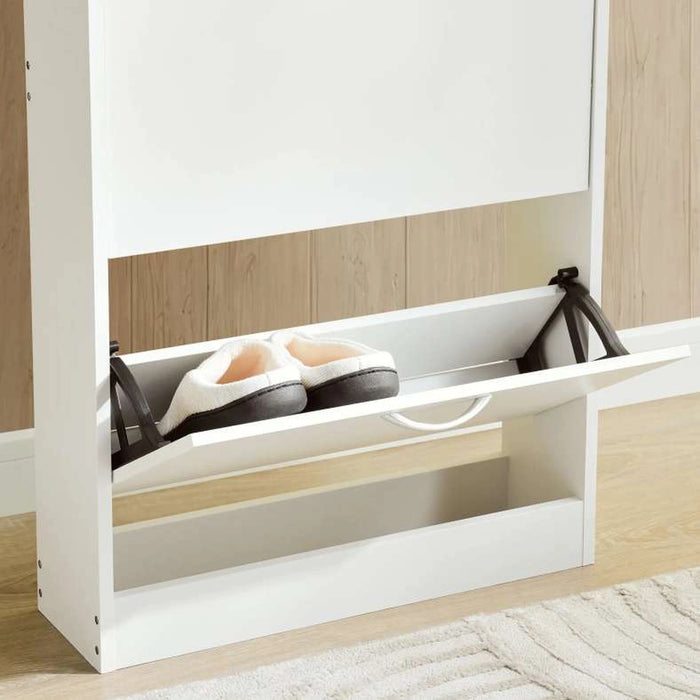 Furinno Shoe Rack 15 Pairs With 5 Drawer - White