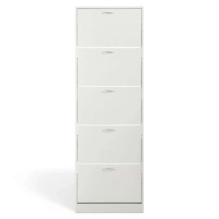 Furinno Shoe Rack 15 Pairs With 5 Drawer - White