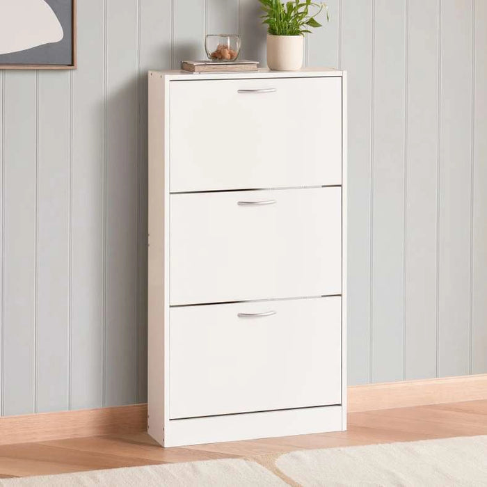 Furinno Shoe Rack 9 Pairs With 3 Drawer -White