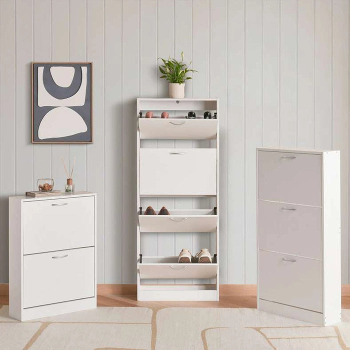 Furinno Shoe Rack 9 Pairs With 3 Drawer -White