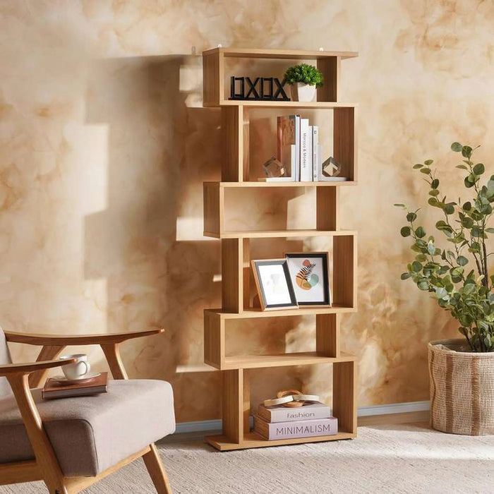 Fyodor 6 Tier Multi Purpose Shelf 60X20X160Cm- Natural