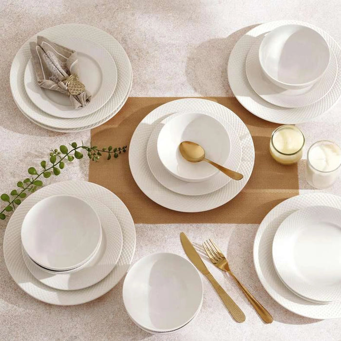 Gabiano 18-Piece Porcelain Dinner Set -White