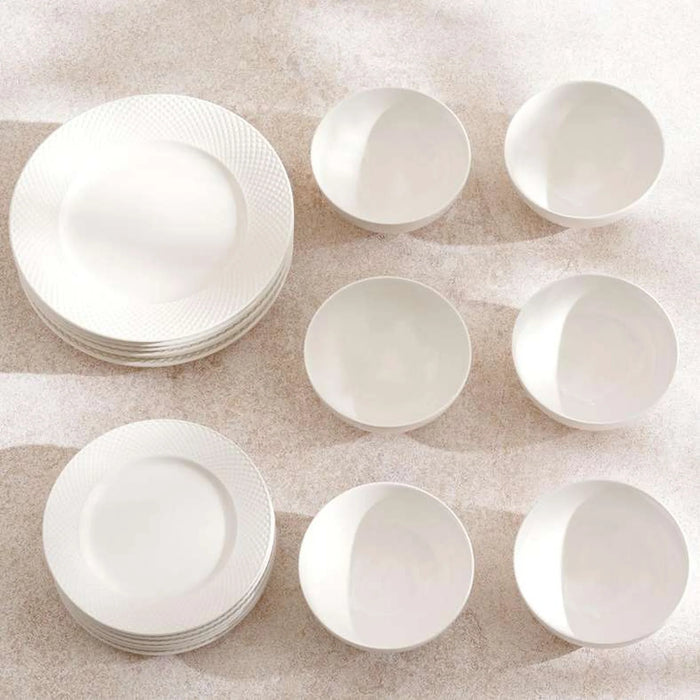 Gabiano 18-Piece Porcelain Dinner Set -White