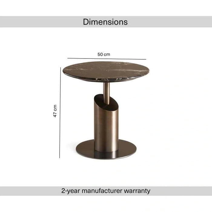 Gael End Table Marble - Black Gold
