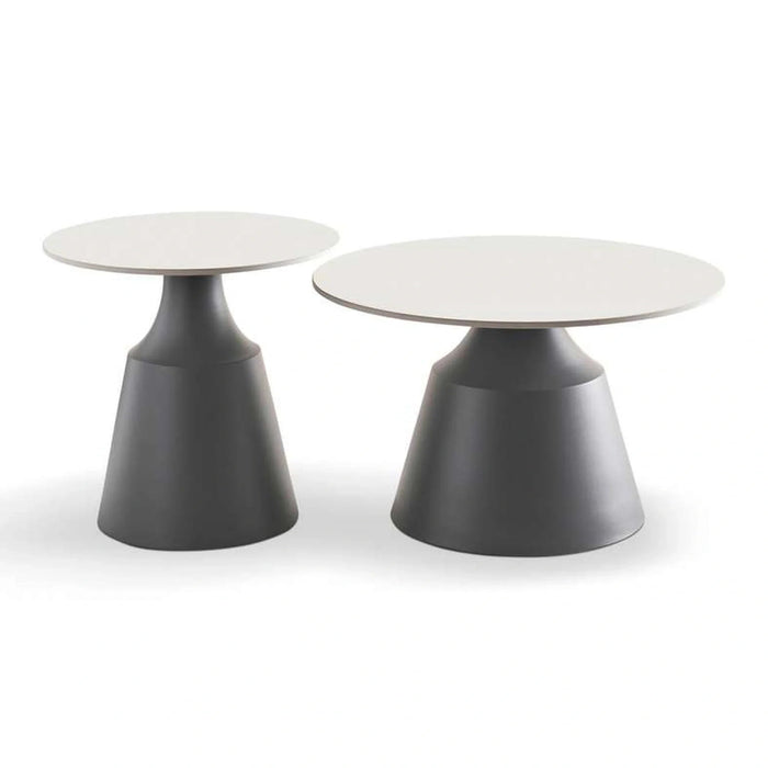 Gaia Set Of 2 Coffe Table Sintered Stone Top Grey Pan Home
