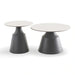 Gaia Set Of 2 Coffe Table Sintered Stone Top Grey Pan Home