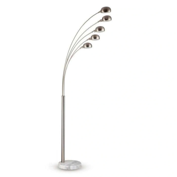 Galaxy 5-Light E14 Arc Floor Lamp 160X40X220Cm - Satin Nickel