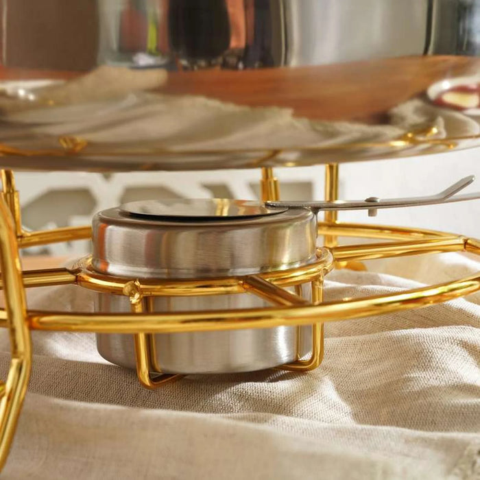 Galaxy Chafing Dish With Lid 4L -Chrome & Gold
