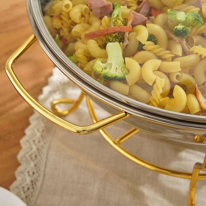 Galaxy Chafing Dish With Lid 6L -Chrome & Gold