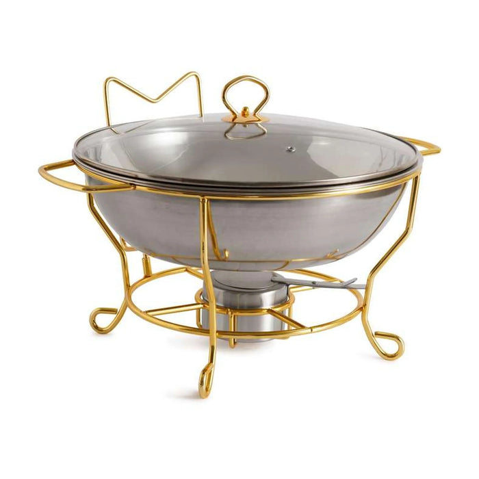 Galaxy Chafing Dish With Lid 6L -Chrome & Gold