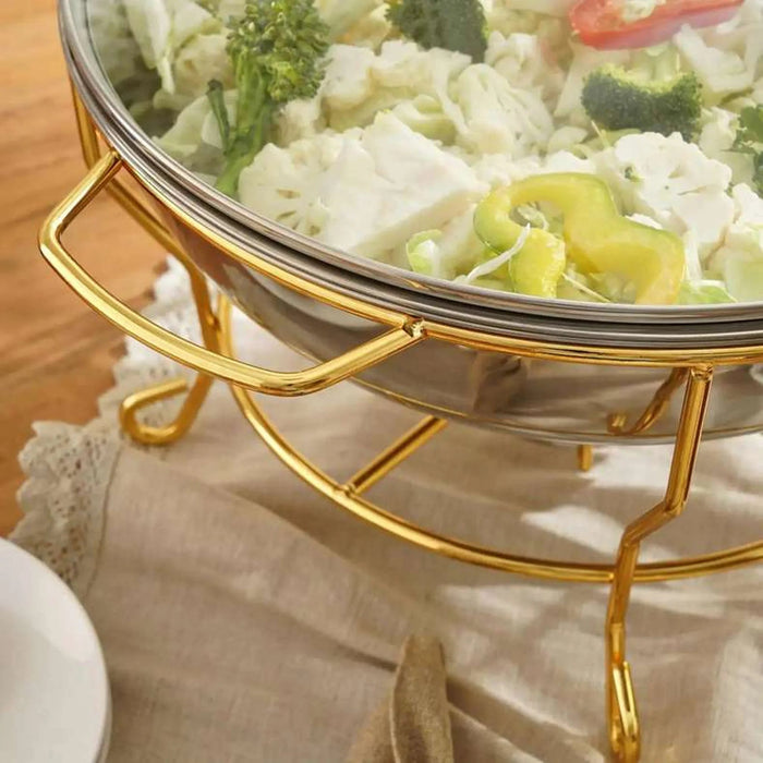 Galaxy Chafing Dish With Lid 8L -Chrome & Gold Pan Home