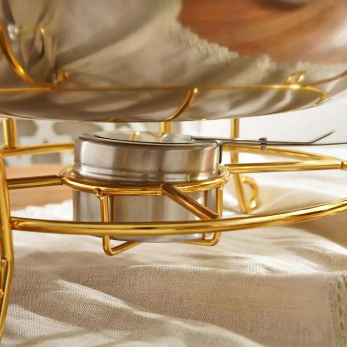 Galaxy Chafing Dish With Lid 8L -Chrome & Gold Pan Home