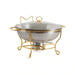 Galaxy Chafing Dish With Lid 8L -Chrome & Gold Pan Home