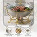 Galaxy Chafing Dish With Lid 8L -Chrome & Gold Pan Home