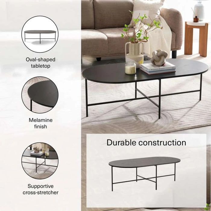Galicia Coffee Table Melamine - Black