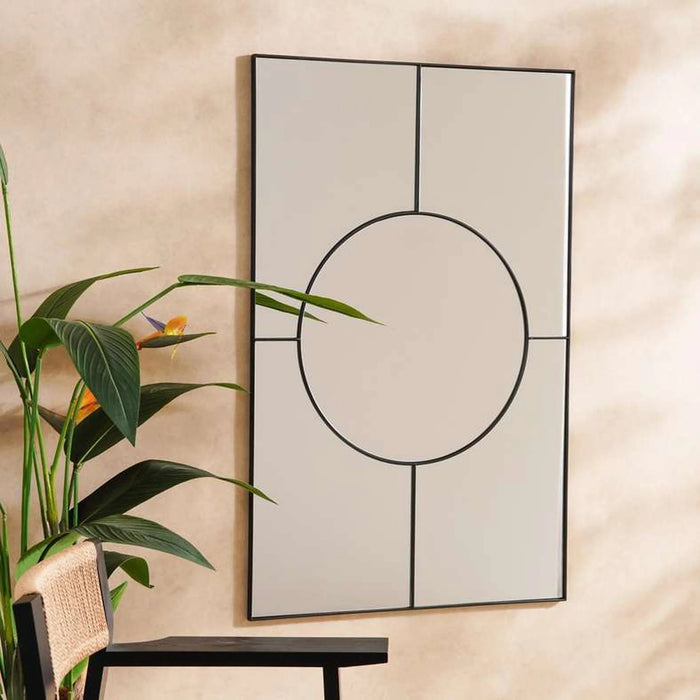 Galore Rectangle Wall Mirror With Metal Frame 80X125Cm- Black