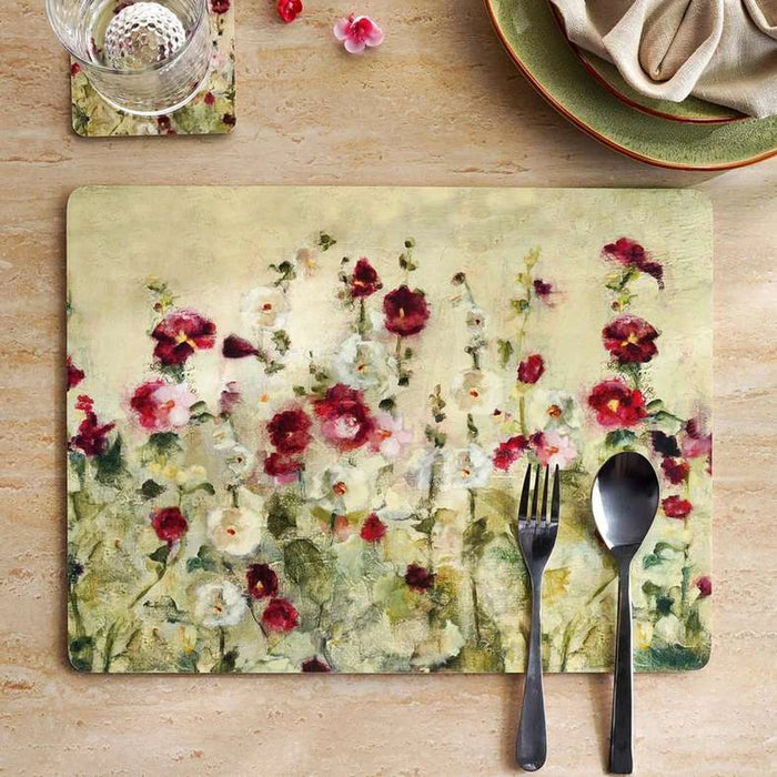 Garden 4Piece Corkback Placemat Set 30X40Cm - Burgundy