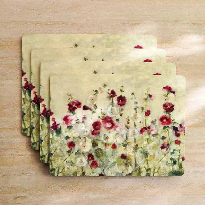 Garden 4Piece Corkback Placemat Set 30X40Cm - Burgundy
