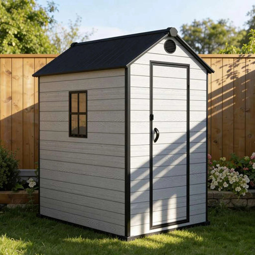Garden Storage Shed  4Fx6F-Light Grey Pan Home