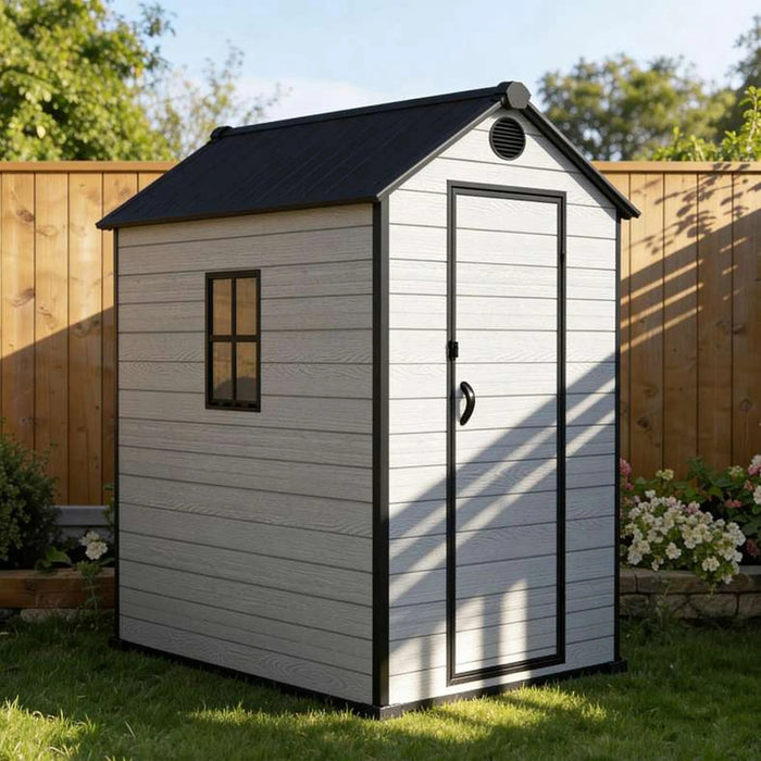 Garden Storage Shed  4Fx6F-Light Grey Pan Home