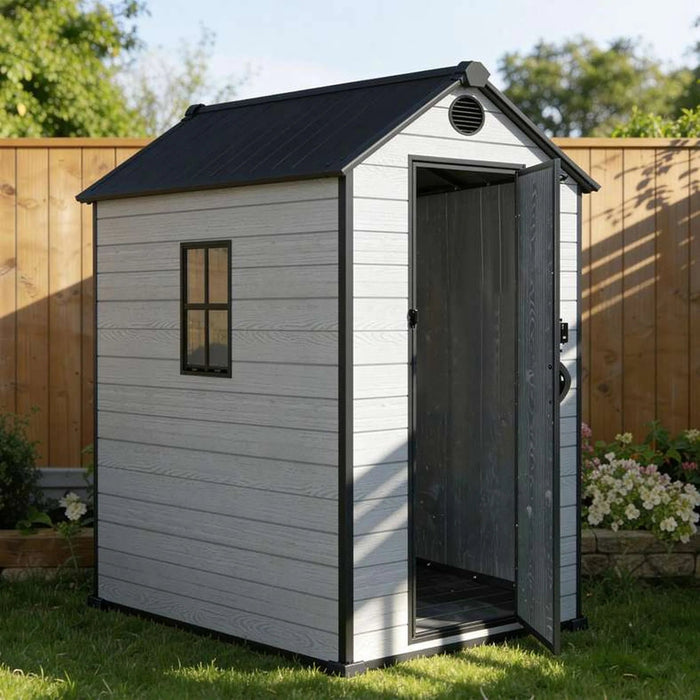 Garden Storage Shed  4Fx6F-Light Grey Pan Home