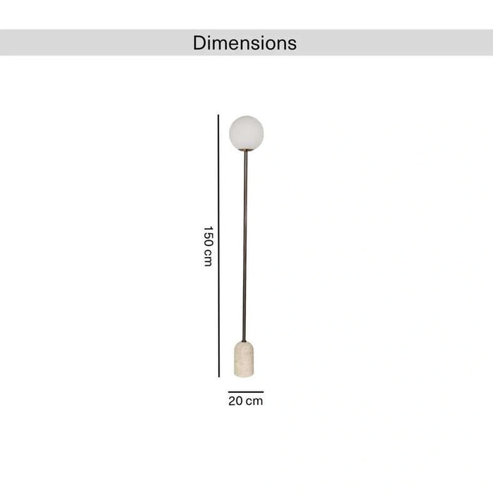 Gelmore E27 Travertine Base Floor Lamp 20X150Cm - Natural
