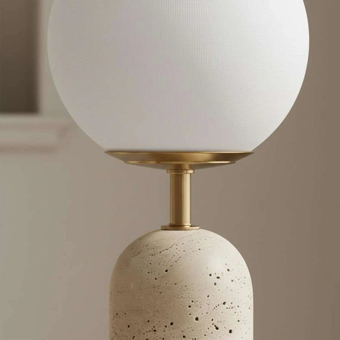 Gelmore E27 Travertine Base Table Lamp 15X56Cm - Natural Pan Home
