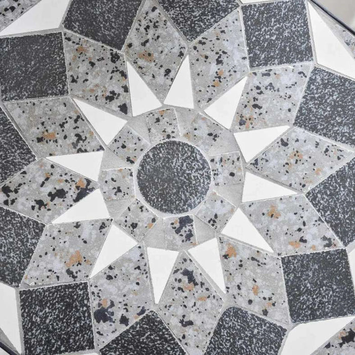 Gemso Metal& Mosaic Table Set Of 2 - Black White