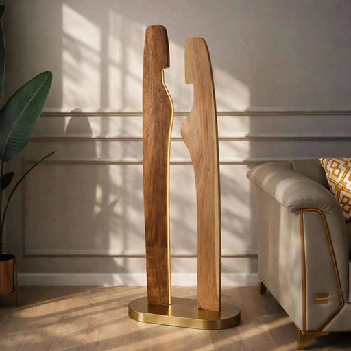 Gentry Integrated Led Wooden Floor Lamp 16W Dimmable 60X28X147Cm.- Natural Pan Home