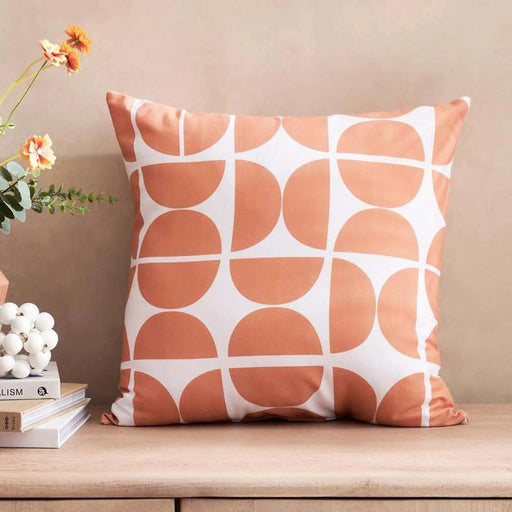 Geometric Printed Filled Cushion 45X45 Cm-Rust Pan Home
