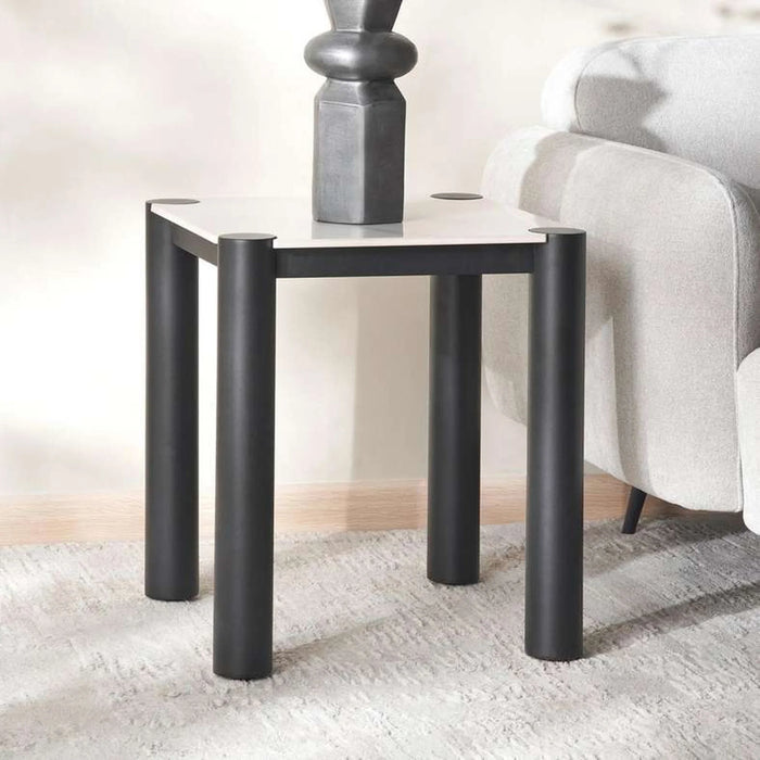 Gerel End Table Ceramic - White & Black