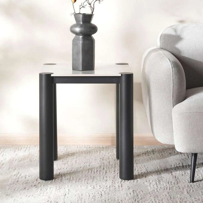 Gerel End Table Ceramic - White & Black