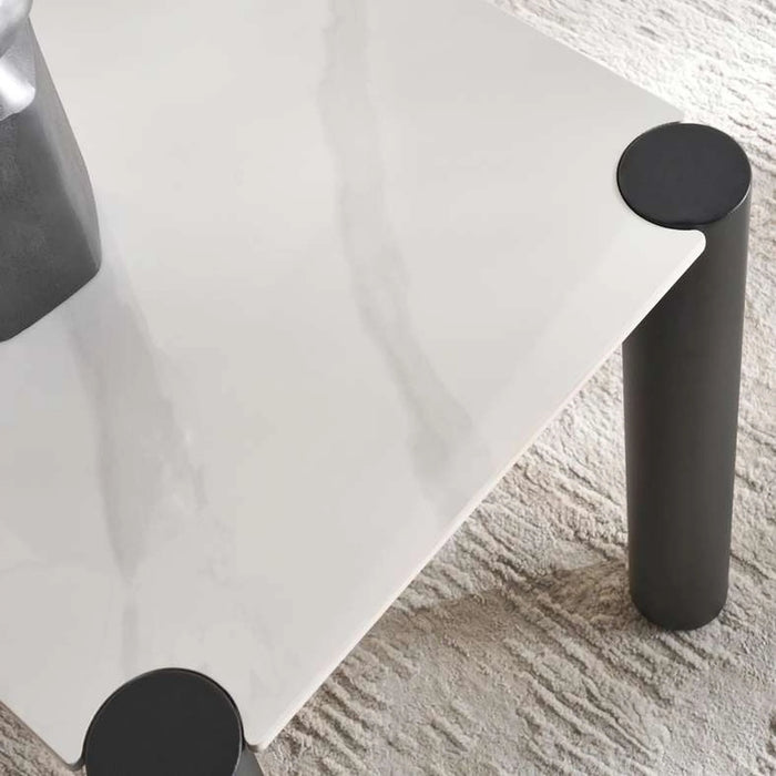 Gerel End Table Ceramic - White & Black