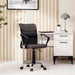 Gerry Office Medium Back Chair Mesh Fabric - Dark Grey Black Pan Home