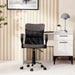 Gerry Office Medium Back Chair Mesh Fabric - Dark Grey Black Pan Home