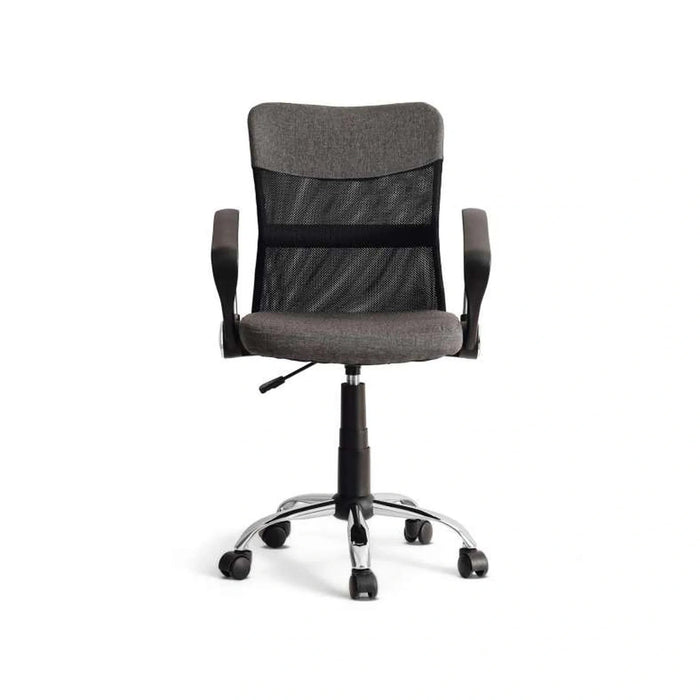 Gerry Office Medium Back Chair Mesh Fabric - Dark Grey Black Pan Home